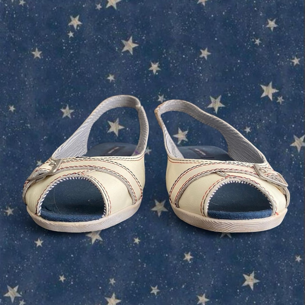 Women’s Cream peeptoe backstrap Tommy Hilfiger flats